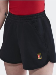 nikecourt heritage mid-rise women`s fleece tennis shorts