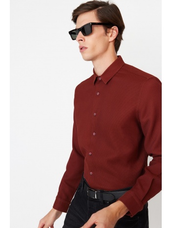 trendyol shirt - burgundy - slim σε προσφορά