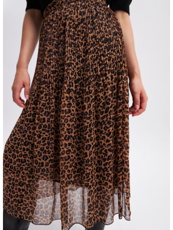 gusto leopard patterned pleated skirt - camel σε προσφορά