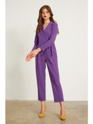 gusto jacket collar jumpsuit - purple