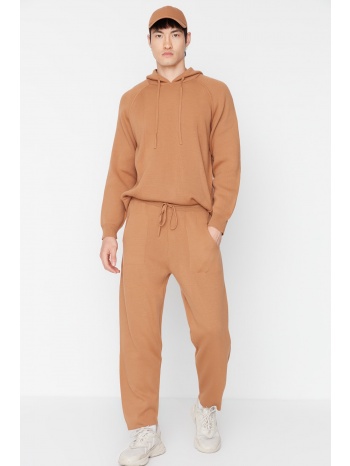 trendyol camel men`s carrot fit knitwear trousers σε προσφορά
