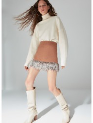 trendyol limited edition camel mini skirt