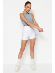 trendyol white stitch detail gatherer sports shorts tights