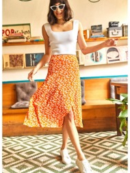 olalook women`s orange wrapped skirt