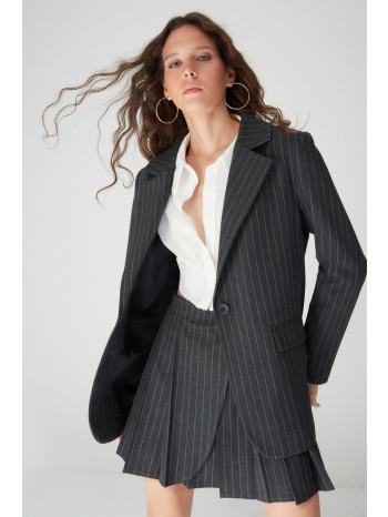 trendyol limited edition black striped blazer jacket σε προσφορά