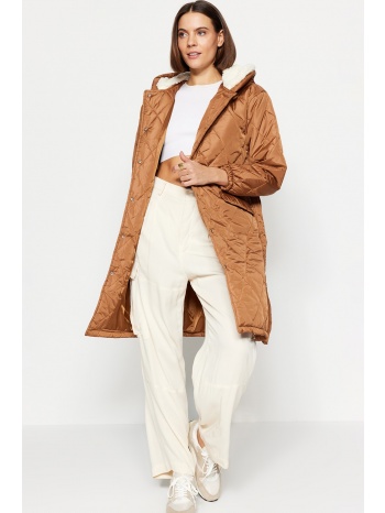 trendyol winter jacket - brown - double-breasted σε προσφορά