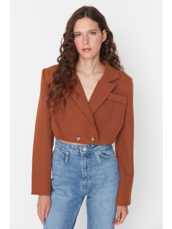 trendyol brown crop jacket σε προσφορά
