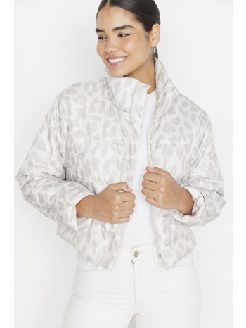 γυναικείο μπουφάν trendyol white leopard σε προσφορά