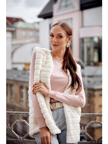cream fur vest for women σε προσφορά