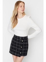 trendyol black buttoned skirt