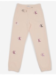 light pink girly patterned sweatpants calvin klein - girls