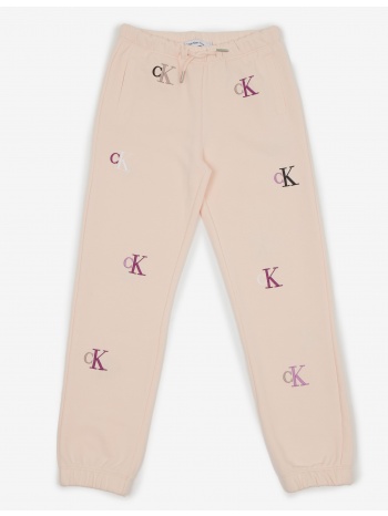 light pink girly patterned sweatpants calvin klein - girls σε προσφορά