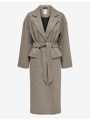 beige ladies checkered coat with wool only lipa - ladies σε προσφορά