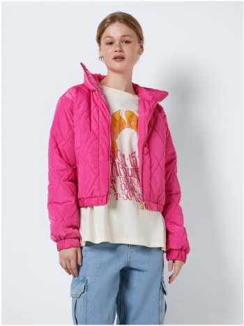 dark pink ladies quilted bomber with collar noisy may ziggy σε προσφορά