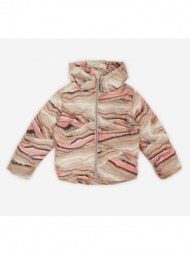 pink-beige girly patterned quilted jacket tom tailor - girls