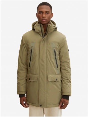 khaki men`s winter jacket with hood tom tailor - men σε προσφορά
