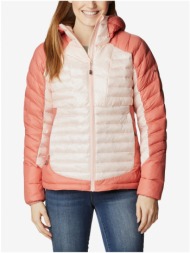 apricot ladies quilted winter jacket with hood columbia labyrinth - women