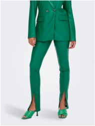 green women`s leatherette leggings with slits only papaya - women