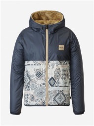 brown-blue women`s reversible winter jacket with hood picture posy - women