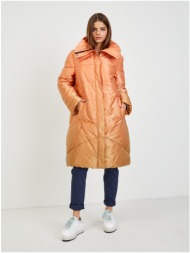orange ladies quilted winter coat guess ophelie - women