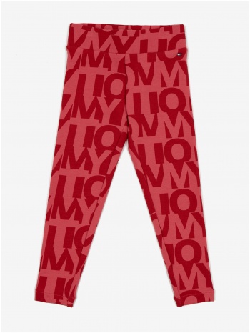 red girly patterned leggings tommy hilfiger - girls σε προσφορά