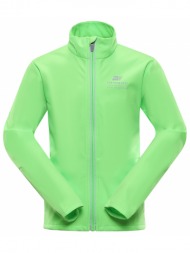 kids softshell jacket with membrane alpine pro multo neon green gecko