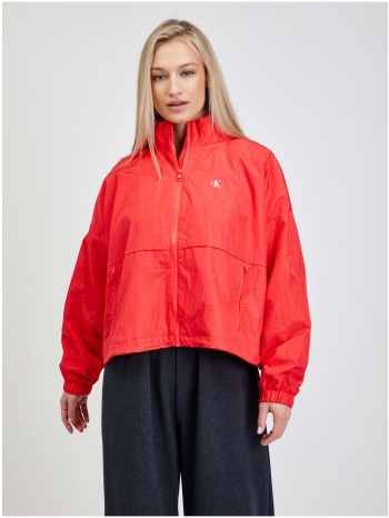 red women`s loose jacket with calvin klein print - women σε προσφορά