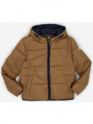 brown boys` quilted jacket with hood tom tailor - boys
