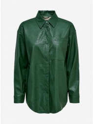 green leatherette shirt jacket only mia - women