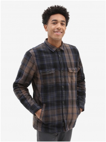 brown-black men`s outerwear plaid flannel shirt vans howard σε προσφορά