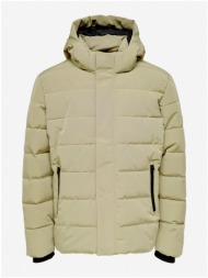 cream winter jacket only & sons cayson - men
