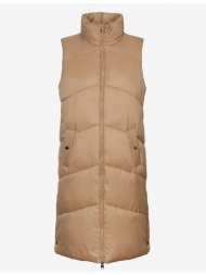 beige long quilted vest with collar vero moda uppsala - ladies