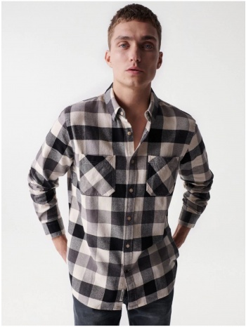 white-black mens checkered shirt salsa jeans - mens σε προσφορά