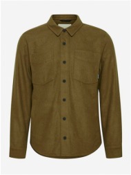 khaki lightweight shirt jacket blend - men