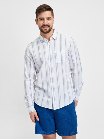 gap striped linen & cotton shirt - men σε προσφορά