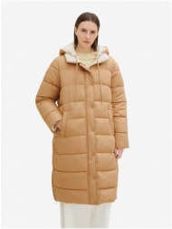 beige women`s winter quilted double-sided coat tom tailor - women
