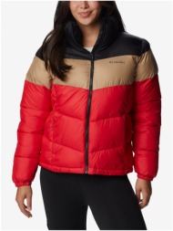 red women`s quilted winter jacket columbia puffect - women