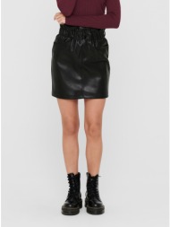 black leatherette skirt only-maiya - women