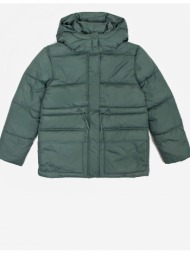 green girls quilted winter jacket with detachable hood tom tailor - girls