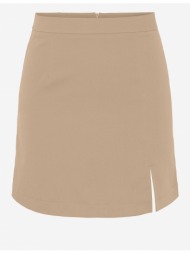beige ladies mini skirt with slit pieces thelma - women