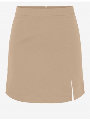 beige ladies mini skirt with slit pieces thelma - women σε προσφορά