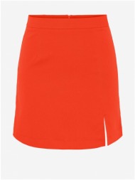 orange ladies mini skirt with slit pieces thelma - women