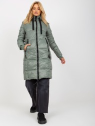 khaki women`s winter jacket with hood sublevel