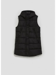 quilted vest with hood