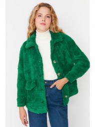 trendyol winter jacket - green - double-breasted