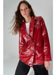 trendyol limited edition burgundy blazer patent leather jacket