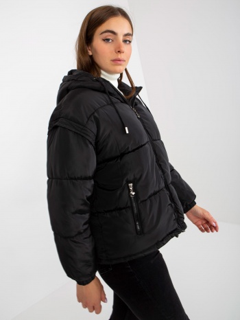 black 2-in-1 winter jacket with detachable sleeves σε προσφορά