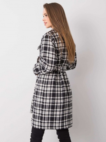 black and white checkered coat by raquel σε προσφορά