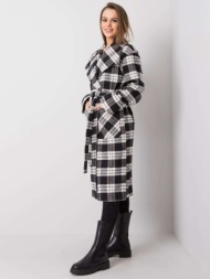 black and white checkered coat by yasmin