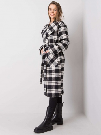 black and white checkered coat by yasmin σε προσφορά